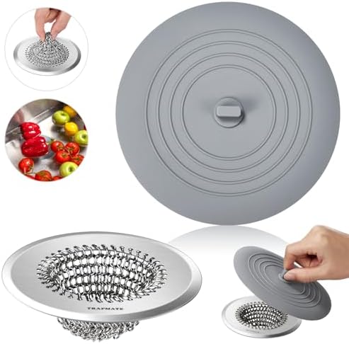 TRAPMATE Kitchen Sink Drain Strainer & Sink Stopper, Revolutionary Stainless by TRAPMATE