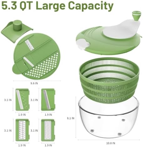 Salad Spinner, 5.3 QT Lettuce Spinner - Image 2