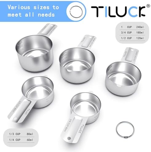 TILUCK Stainless Steel Measuring Cups Set, Kitchen Gadgets - Image 2