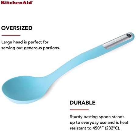 KitchenAid Silicone Basting Spoon, Aqua Sky - Image 3