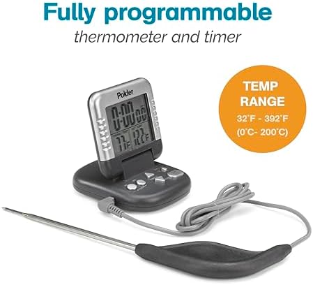 Polder Classic Digital Thermometer and Timer, Meat Thermometer - Image 2