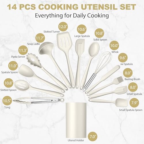 LIANYU 14 Pcs Silicone Cooking Utensils Set - Image 2
