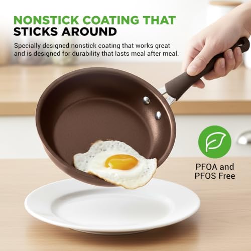 NutriChef 14-Piece Nonstick Brown Cookware Set - Image 3