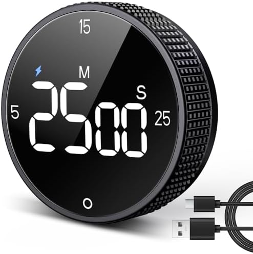USB Rechargeable Magnetic Kitchen Timer by SmartTimingforEveryMoment