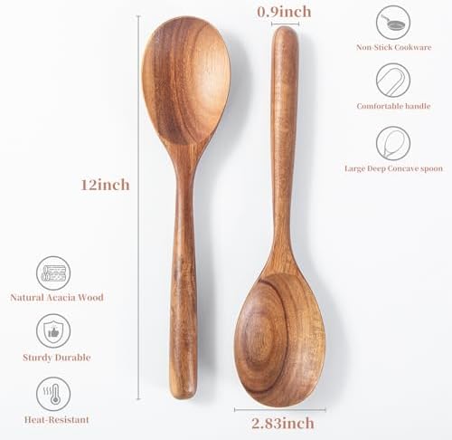 Wooden Cooking Spoons, Serving and Stirring - Image 2