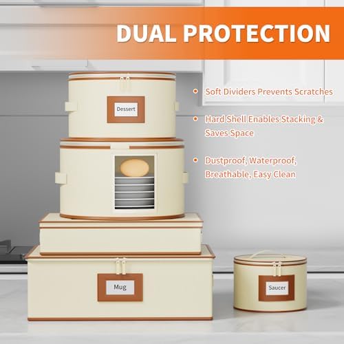 Aokeyee 8-Piece China Storage Containers Set, Hard Shell Moving Boxes - Image 3