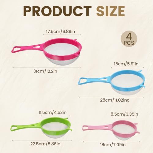4 Pcs Plastic Strainer Plastic Colander Strainer - Image 2