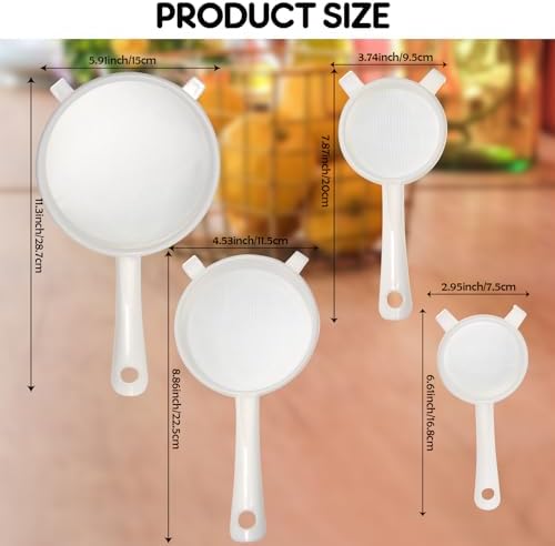 4 Pcs Plastic Nylon Mesh Strainer Colander - Image 4