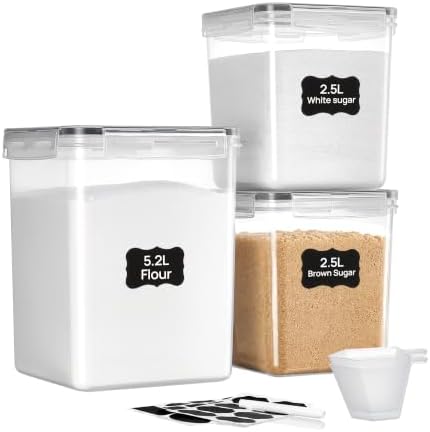Vtopmart 3 PCS Flour and Sugar Storage Container Sets by Vtopmart