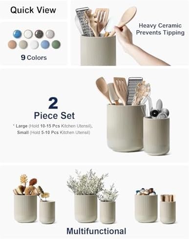 LE TAUCI Ceramic Kitchen Utensil Holder - Image 2
