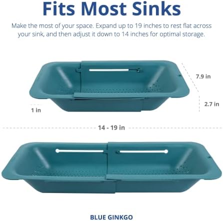 Blue Ginkgo Over Sink Colander, Extendable Kitchen Strainer - Image 5