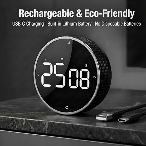 Rechargeable USB-C Digital Kitchen Timer - Image 3