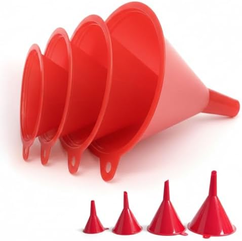 4Pcs All Purpose Plastic Funnel Set, Funnels by KTDeals