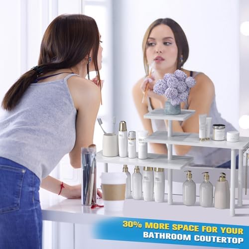 JayRex 3-Tier Bathroom Countertop Corner Shelf Organizer - Image 3