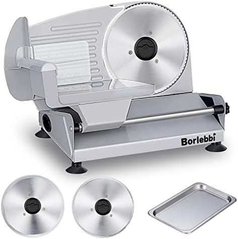 Meat Slicer, 200W Electric Food Slicer by Borlebbi
