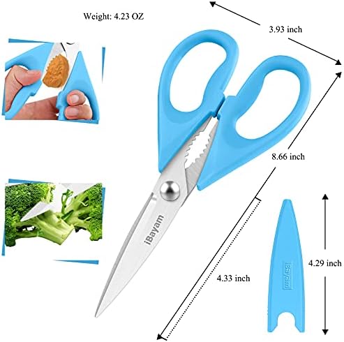 iBayam 2-Pack 8.5" Kitchen Shears, Heavy Duty, Cut Meat - Image 3