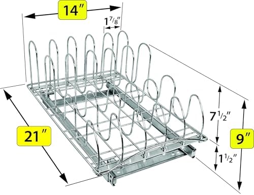 LYNK PROFESSIONAL® Pull Out Pot and Pan Lid Organizer Inside Cabinet - Image 5