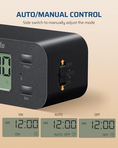 DEWENWILS Indoor 24 Hour Programmable Digital Timer Outlet, 1 Outlet, 2 Pack - Image 3