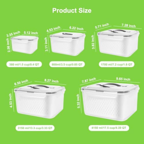 5 Pack Fridge Fruit Storage Containers - Image 4