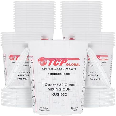 Custom Shop Paint Mixing Cups, 36 Pack, Plastic Measuring Cups by CustomShop
