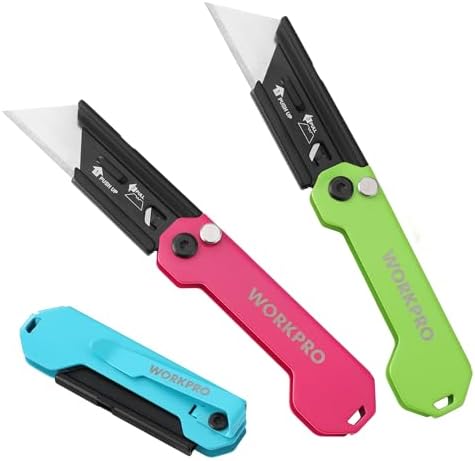 WORKPRO 3-Pack Folding Utility Knife by WORKPRO