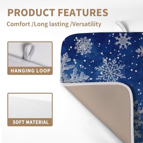 Winter Blue Snowflake Dish Drying Mat - Image 3
