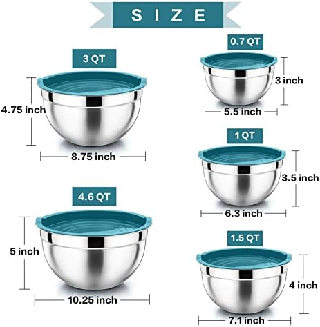 P&P CHEF Metal Mixing Bowls - Image 4