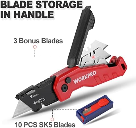 WORKPRO Folding Utility Knife, Quick Change Box Cutter - Image 5