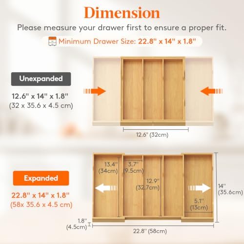 Lifewit Bamboo Utensil Organizer - Image 3