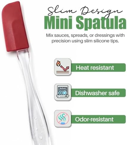 Evelots 6-Piece Mini Spatula Set, Small Silicone Spatulas - Image 2