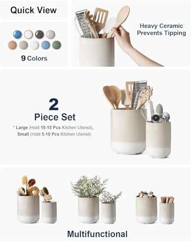 LE TAUCI Ceramic Kitchen Utensil Holder - Image 2