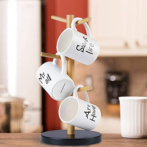Wisuce Bamboo Coffee Mug Tree Holder - Image 4