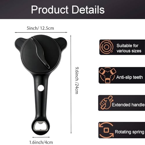 4-in-1 Multi-Functional Retractable Jar & Bottle Opener, Adjustable Stainless - Image 4