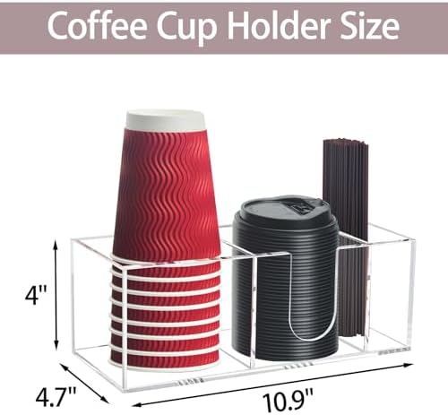 Coffee Cup Holder for Countertop, Acrylic Coffee Station Organizer - Image 3