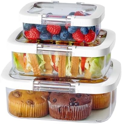 Felli Duo Loc Tritan Meal Prep Containers Microwave Safe BPA FREE, Leak Proof by Felli