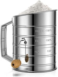 Flour Sifter for Baking, 3 Cup Hand Crank Sifter by Unknown