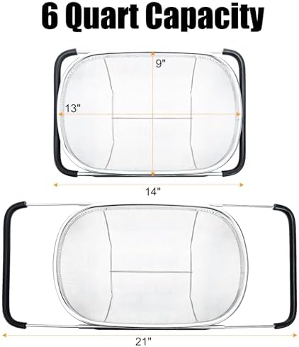 2 Pack Over the Sink Oval Colander - Image 2
