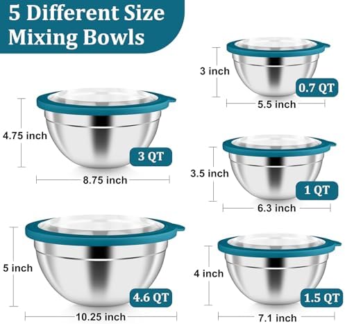 P&P CHEF Metal Mixing Bowls - Image 2