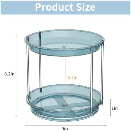 Rotating Makeup Organizer, Perfume Skincare Holder, 2 Tier 9 Inch - Image 3
