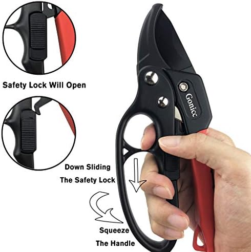 gonicc 8" Professional Ratchet Anvil Pruning Shears - Image 3