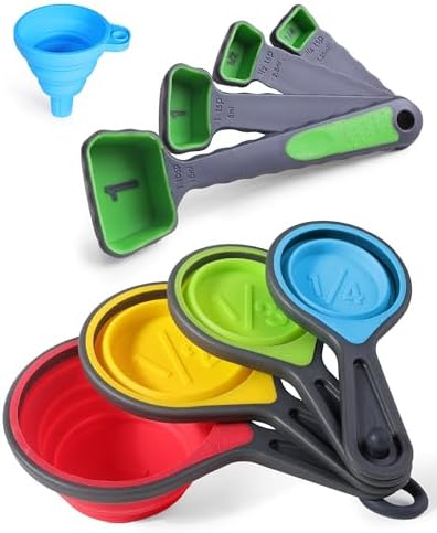 Collapsible Measuring Cups and Spoons Set by Leepiya