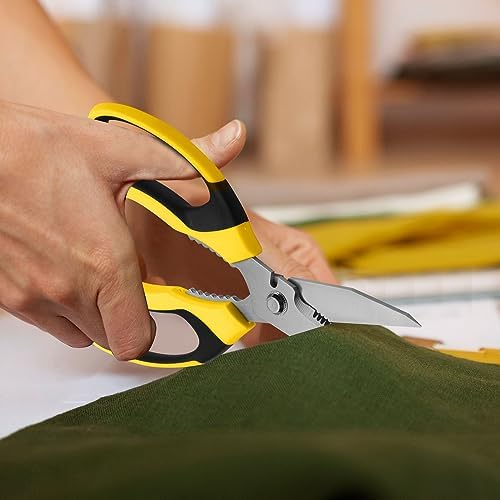 BoFuYuan Utility Scissors All Purpose heavy duty 8-Inch Yellow - Image 6