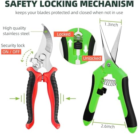 EWPJDK 3 Pack Garden Pruning Shears Scissors Clippers - Image 5
