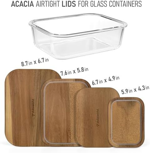 Natural Acacia Lids Set for Food Storage Glass Containers - Image 2