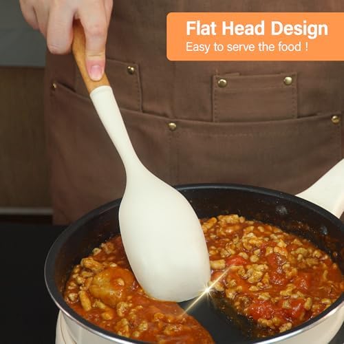 2Pcs Large Silicone Cooking Spoon Set, Nonstick Serving Spoons - Image 2