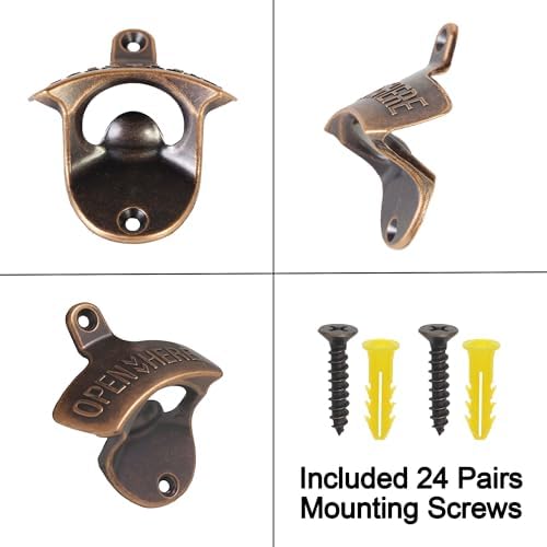 24 PCS Rustic Copper Wall Mounted Beer Bottle Opener Bulk Stainless - Image 4