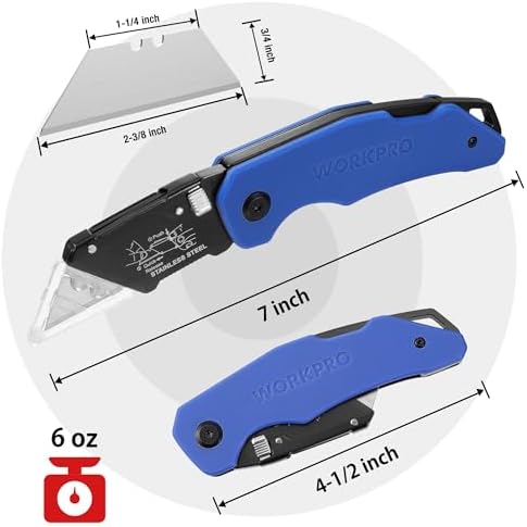 WORKPRO Folding Utility Knife G10 Handle - Image 6