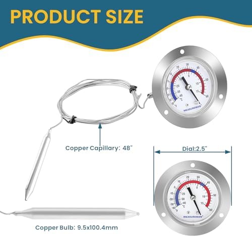 MEASUREMAN Vapor Capillary Flanged Panel Mount Refrigeration Thermometer - Image 3