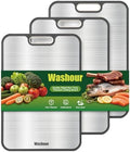 Titanium Cutting Boards for Kitchen, Non Toxic 2-in-1 Cutting Board Double Sided by Washour