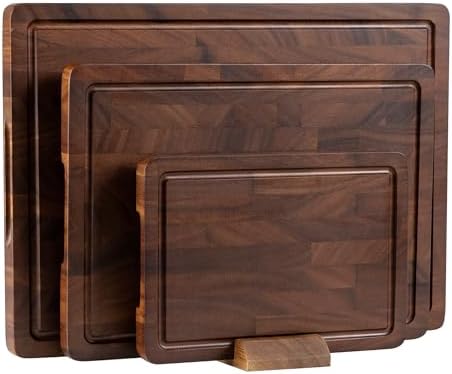THETCHRY Walnut Wood Cutting Board Set, End Grain Cutting Board by Thetchry